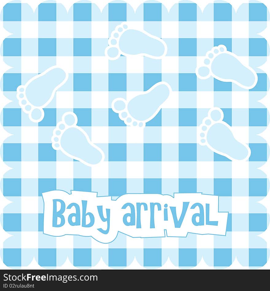 Baby arrival. Card for baby boy