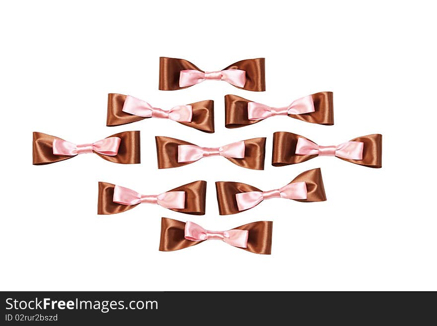 A brown-pink bows isolated on white