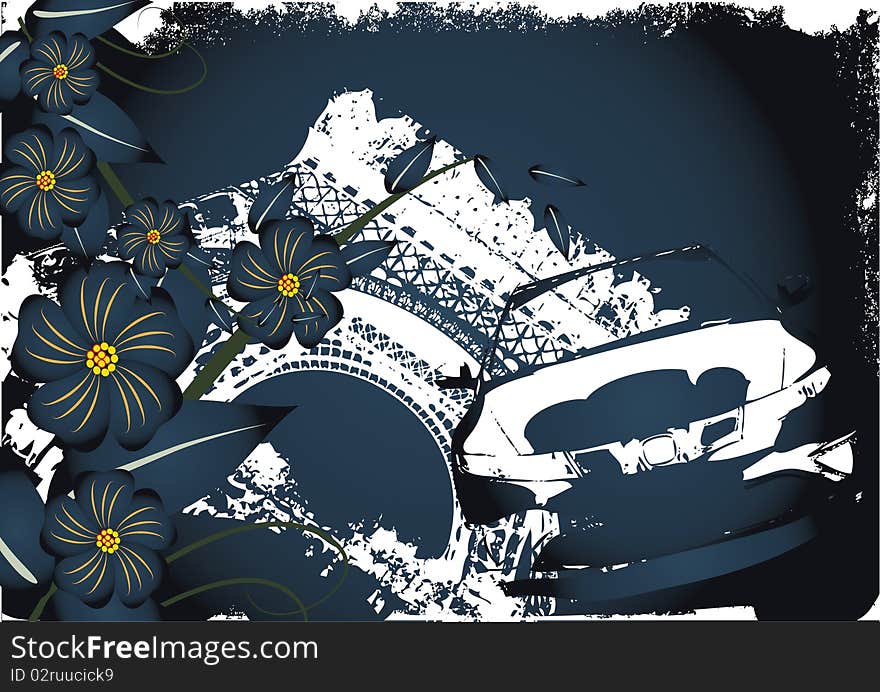 Abstract grunge musical background. Vector