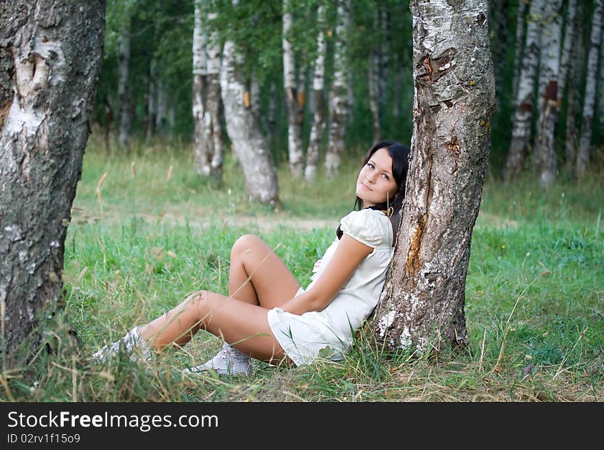 Pretty young woman in nature.