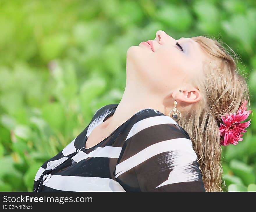 Woman in grass