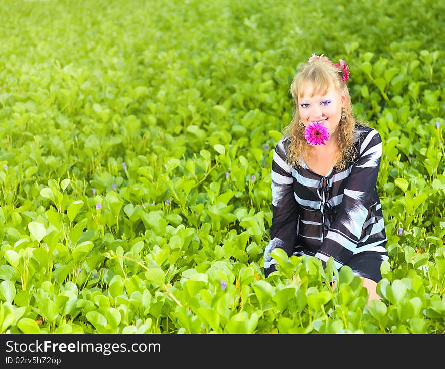 Woman in grass