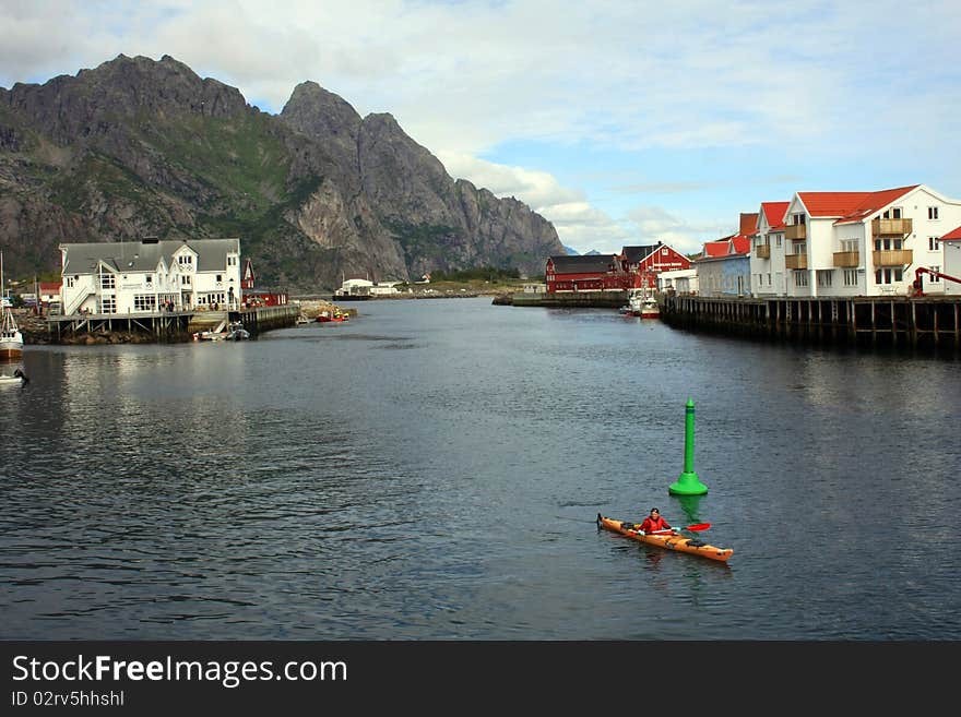 Th view on the Henningsvaer in Norway