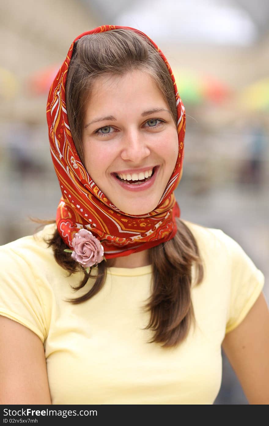 Portrait of young happy smiling woman. Portrait of young happy smiling woman