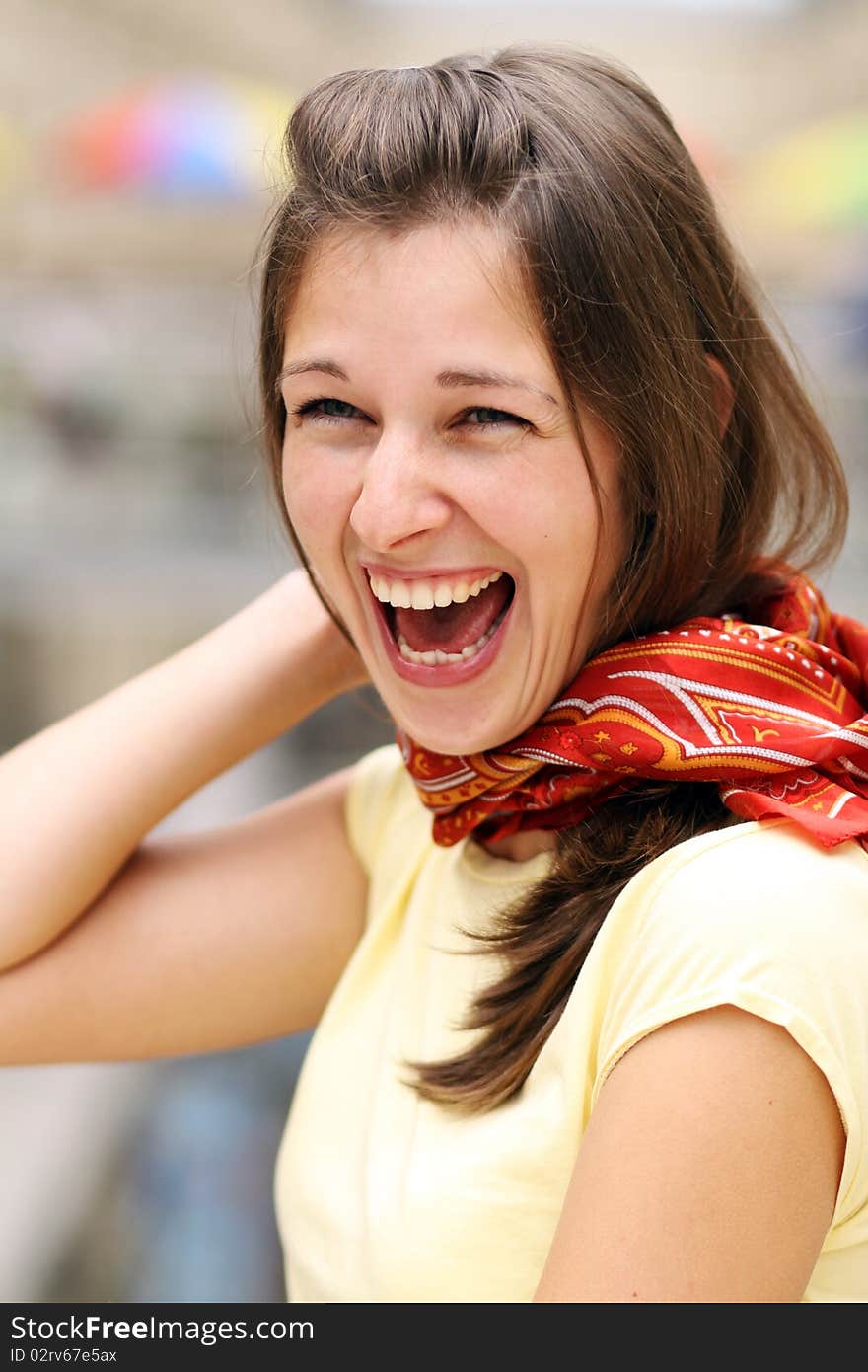 Portrait of young happy smiling woman. Portrait of young happy smiling woman