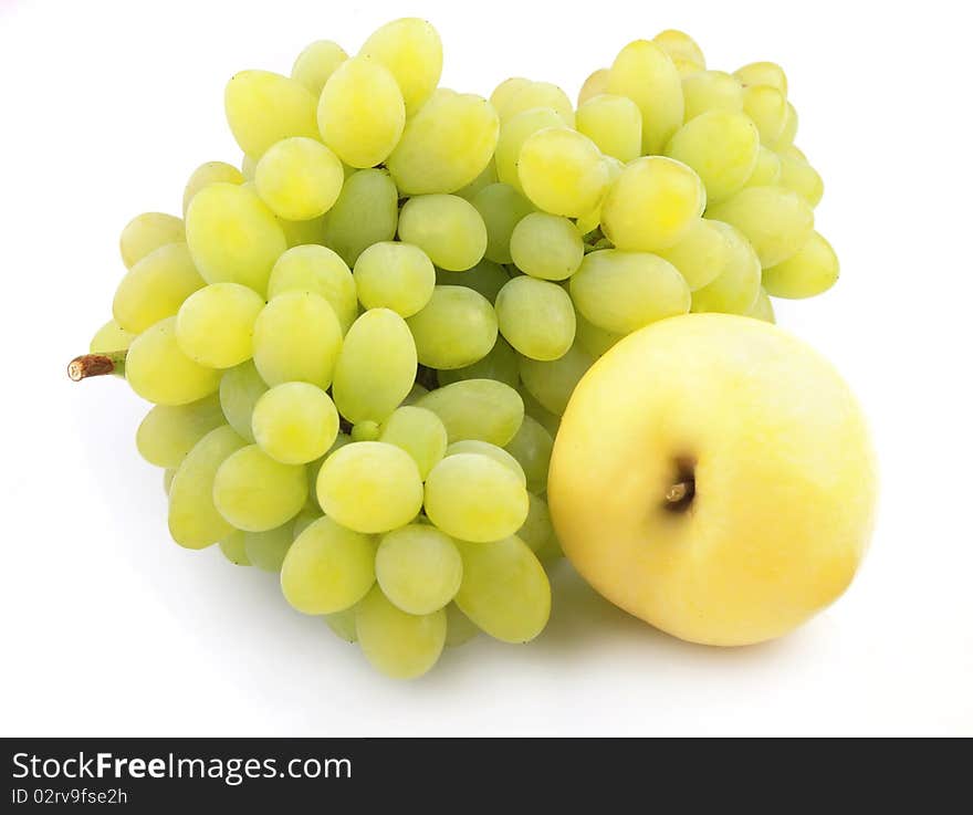 Apple and grapes