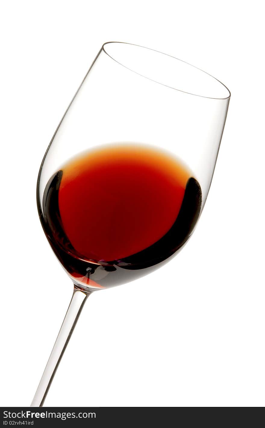 Glass of red wine with white background