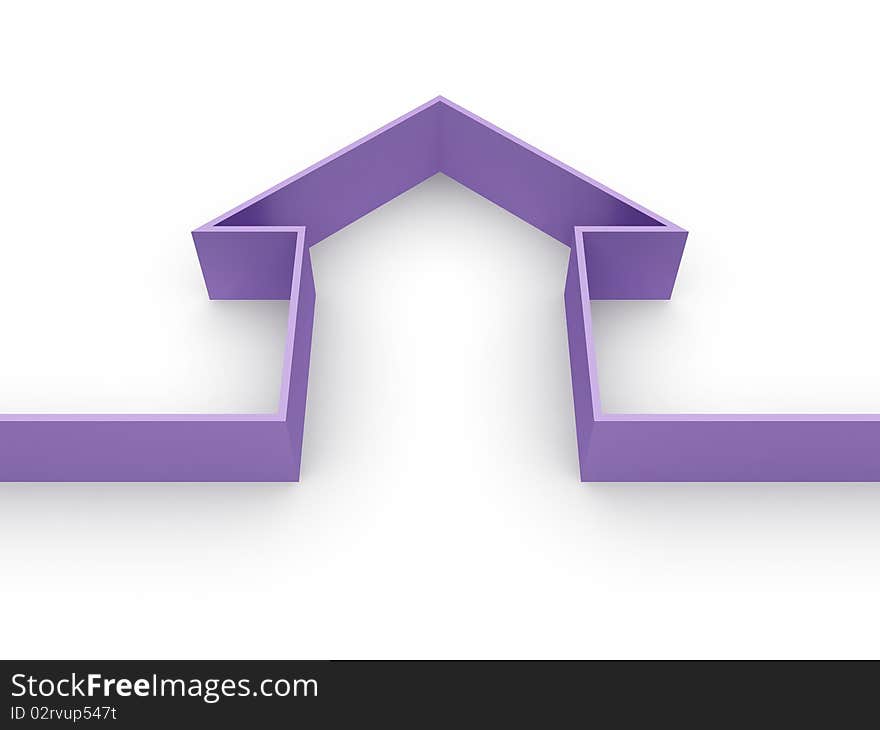 Violet house on white background. Violet house on white background