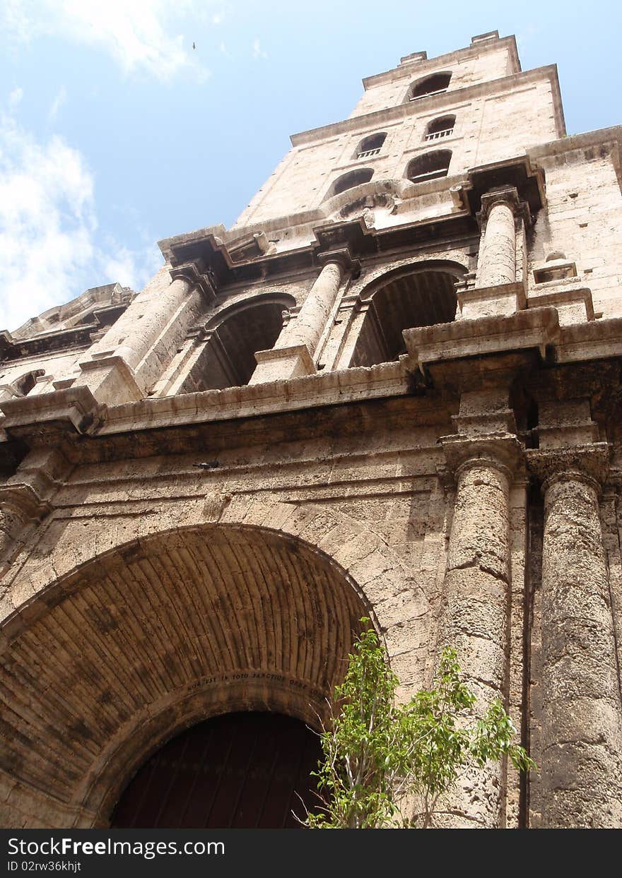 Stunning temple style architechture in Havana Cuba. Towering over us in the hot sun it stands tall, proud and preserved in all its glory. Stunning temple style architechture in Havana Cuba. Towering over us in the hot sun it stands tall, proud and preserved in all its glory.