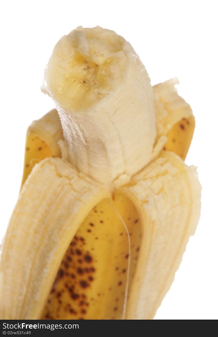 Half eaten banana