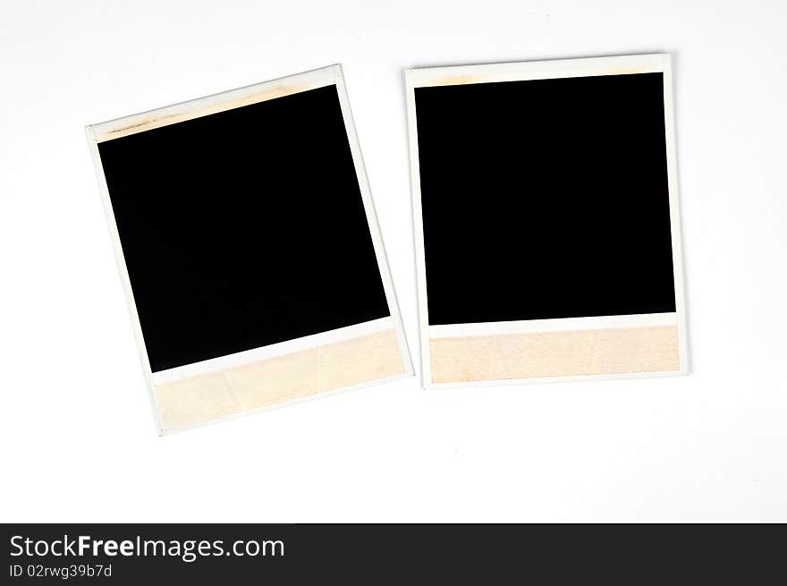 Two old photo frames on a white background