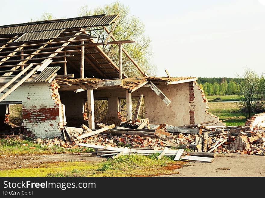 An old abandoned building in a rural locality. An old abandoned building in a rural locality