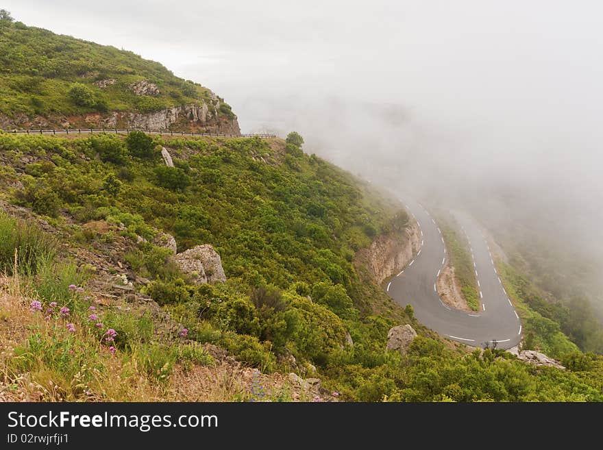 Road on the cliffs near Cassis, France