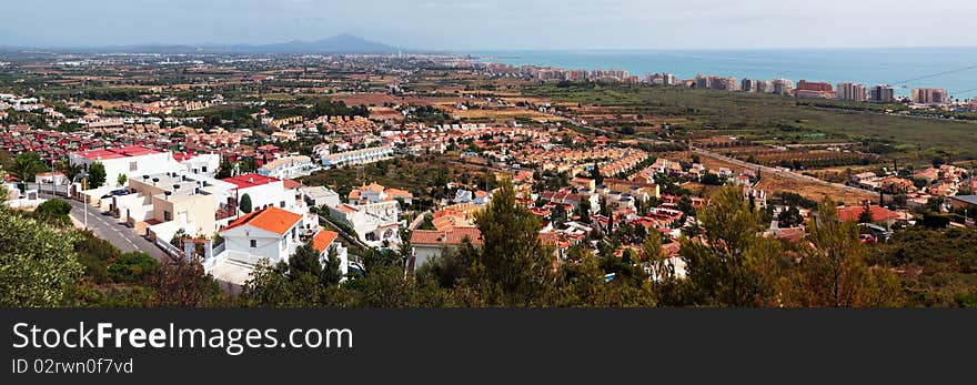 General view of Vinaros and Peñiscola in Castellon, Spain