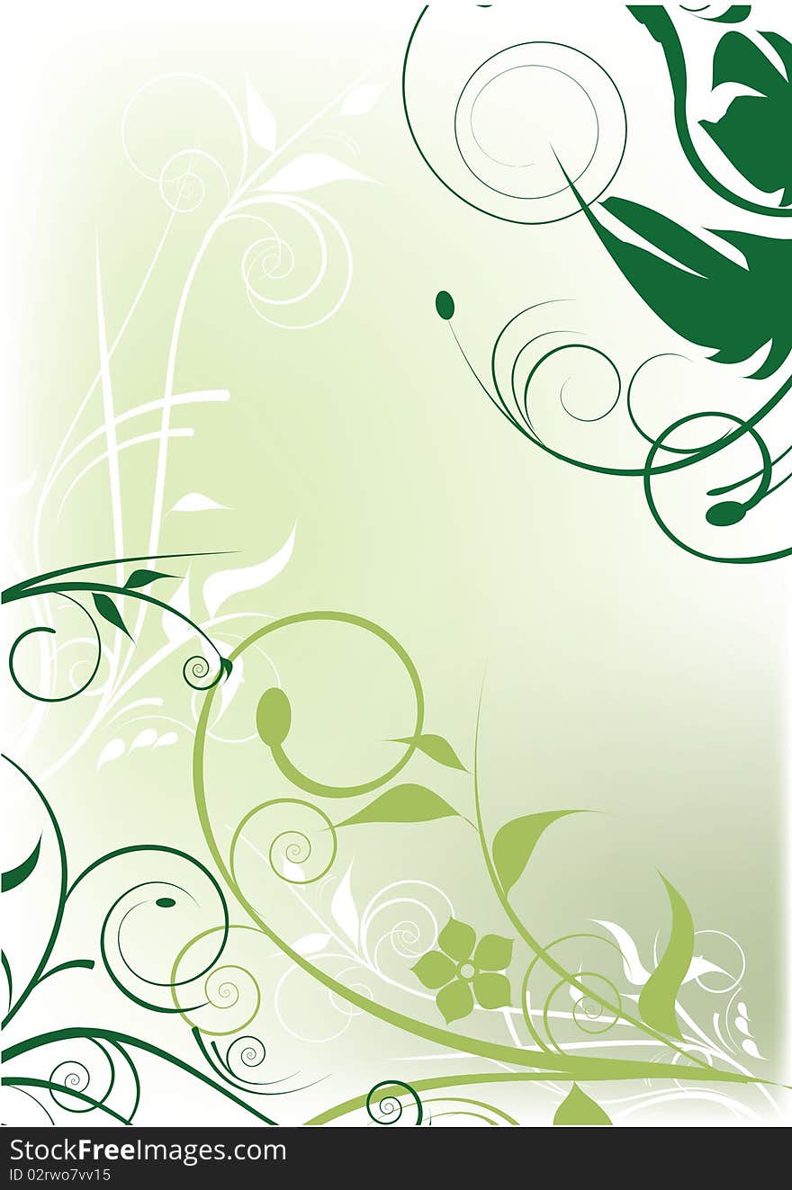 Green decorative design with place for text