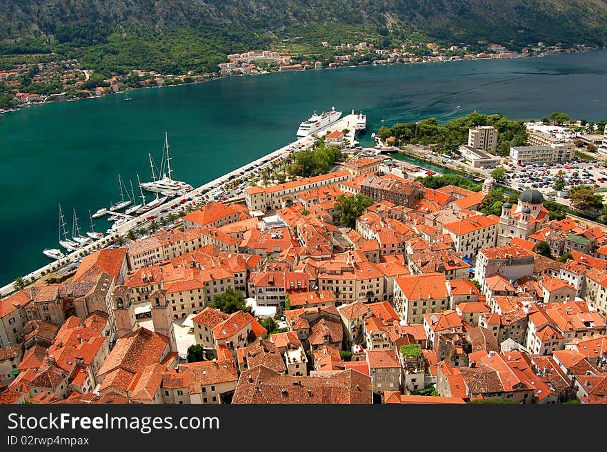 Panorama of Kotor in Montenegro. Panorama of Kotor in Montenegro