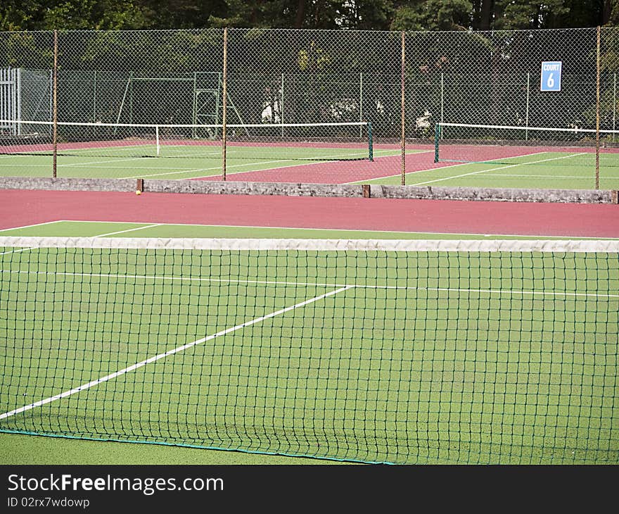 Tennis courts in outdoor leisure cednter