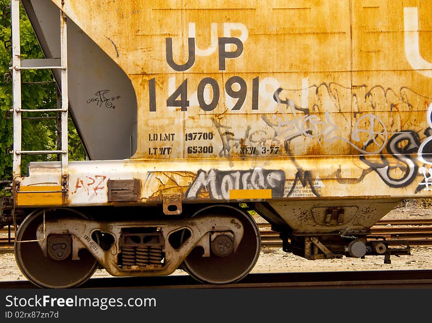 Old Railroad Car With Graffiti