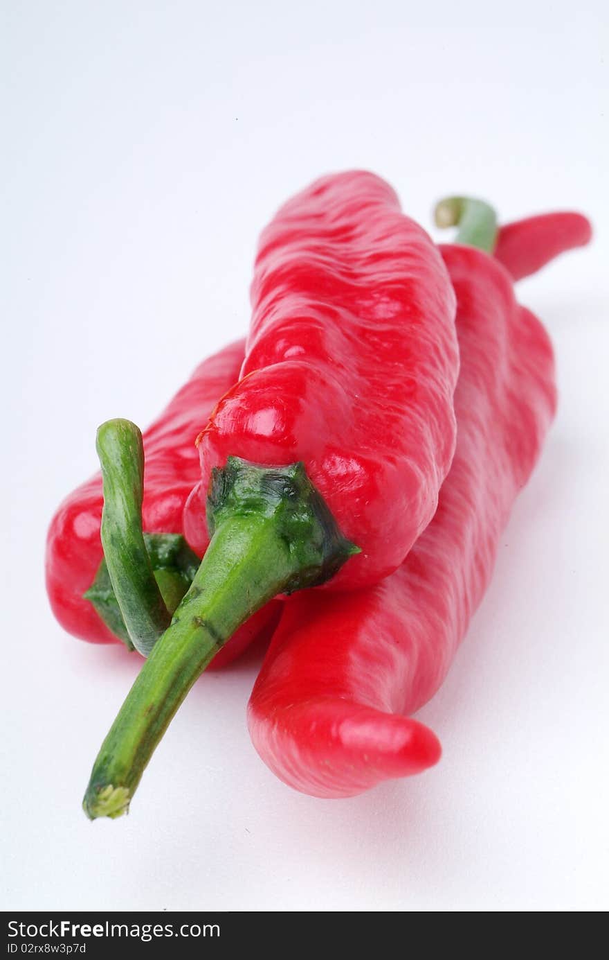 Red hot chili on white background. Red hot chili on white background