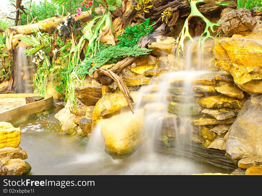 Artificial Waterfall Central Of The City