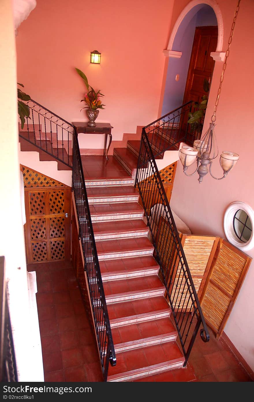 Stairwell in the Hotel San Francisco, Granada, Nicaragua. Stairwell in the Hotel San Francisco, Granada, Nicaragua