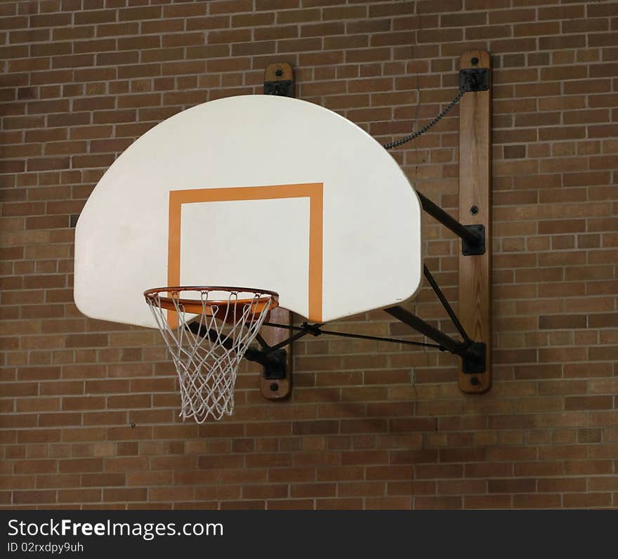 Basketball Hoop In Old Gym