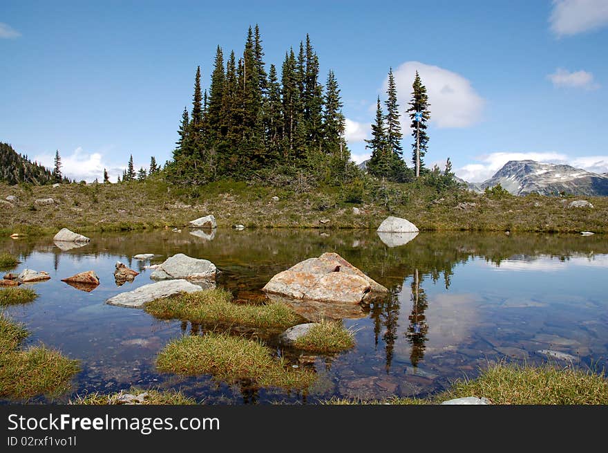 Peaceful Pond, High Note Trail, Whstler, British Columbia. Peaceful Pond, High Note Trail, Whstler, British Columbia