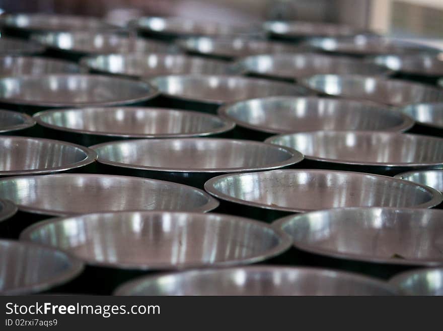 A metal bowls are a kitchenware