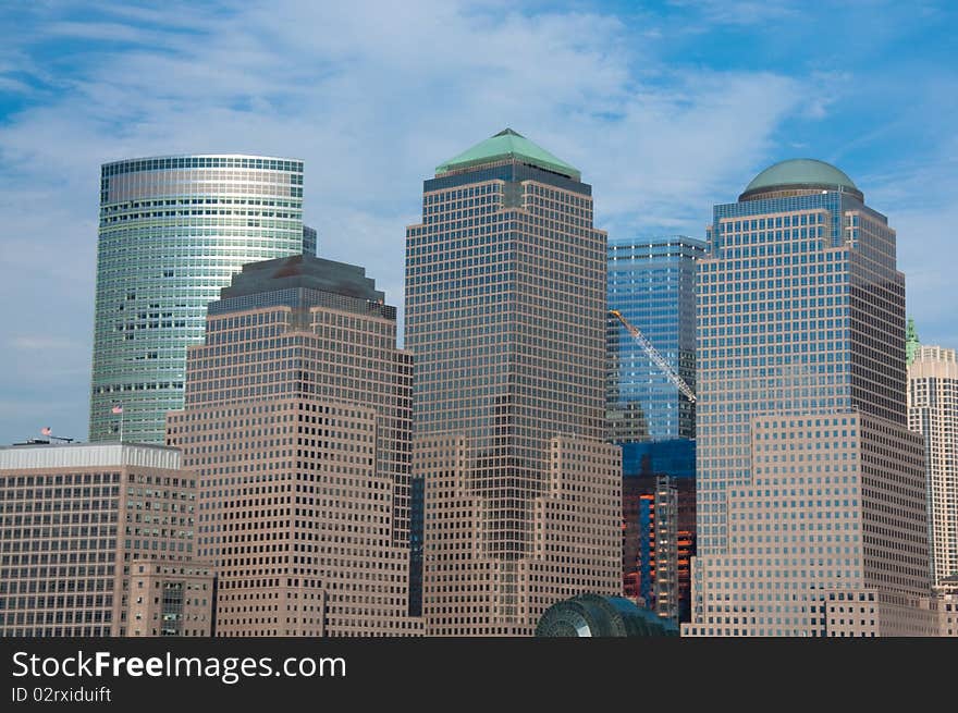 A shot of buildings in new york city. A shot of buildings in new york city