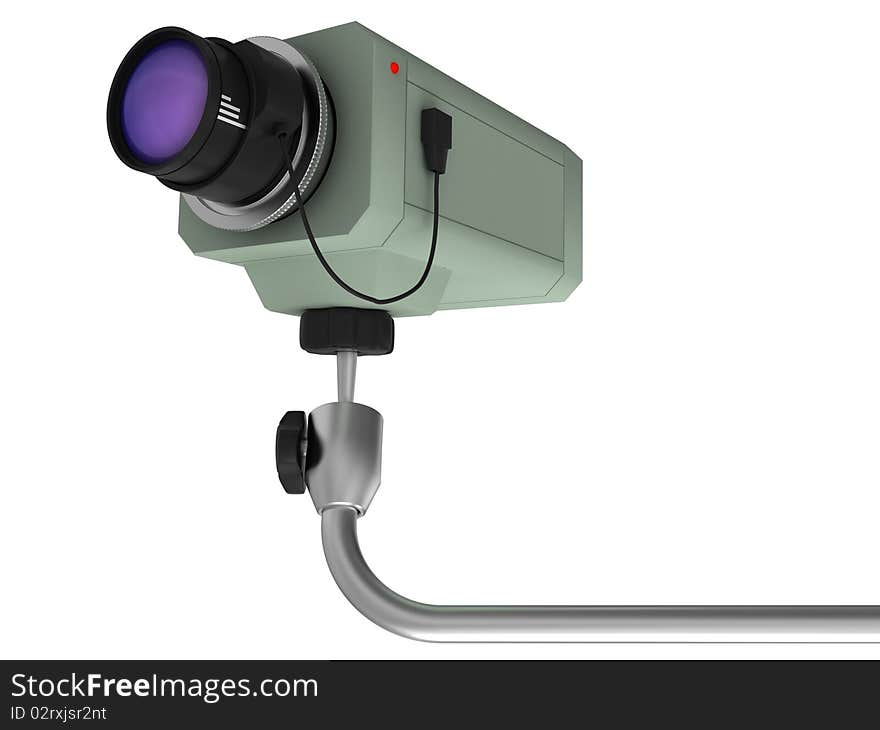 Pendant videocamera of supervision with an objective on aluminium an arm