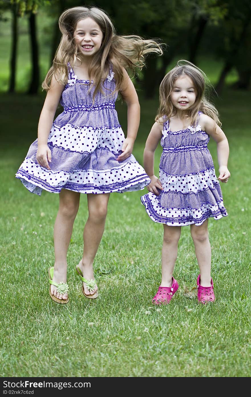 Sisters Jumping