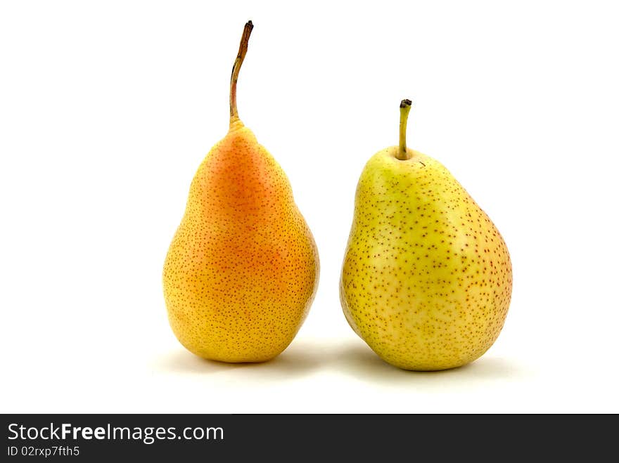 Two pears isolated on a white background. Two pears isolated on a white background.