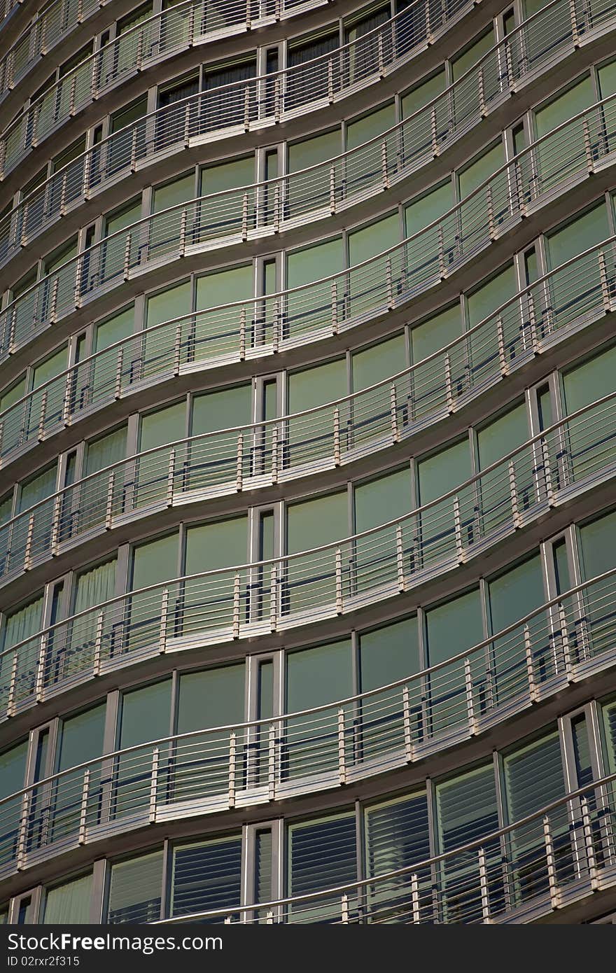 Abstract architecture feature of repeating rails on balconies. Abstract architecture feature of repeating rails on balconies