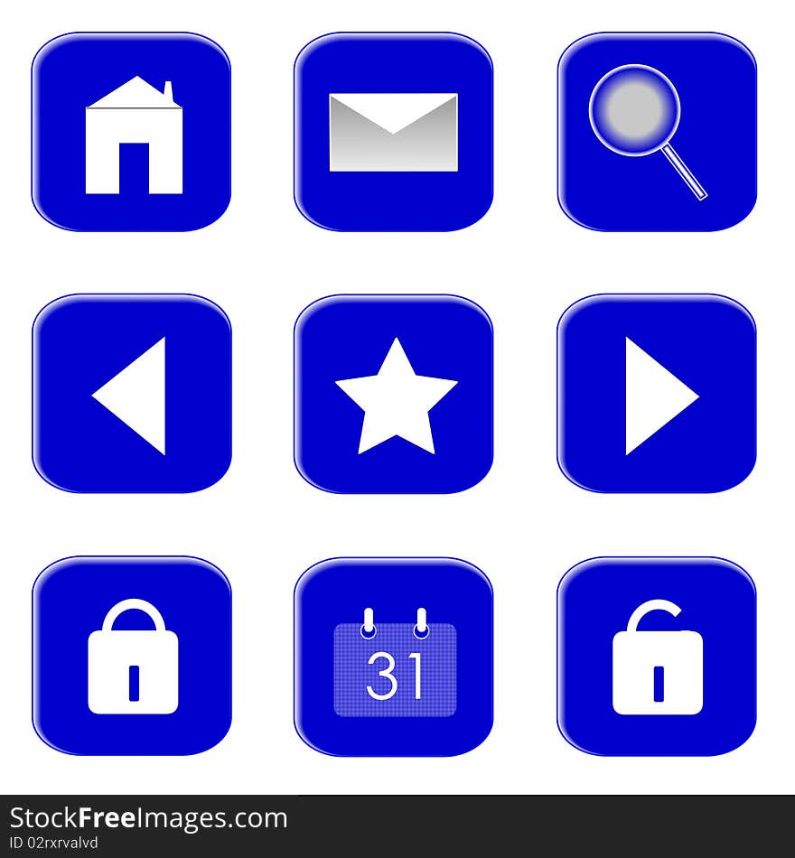 Icons for website and internet (Blue 1)