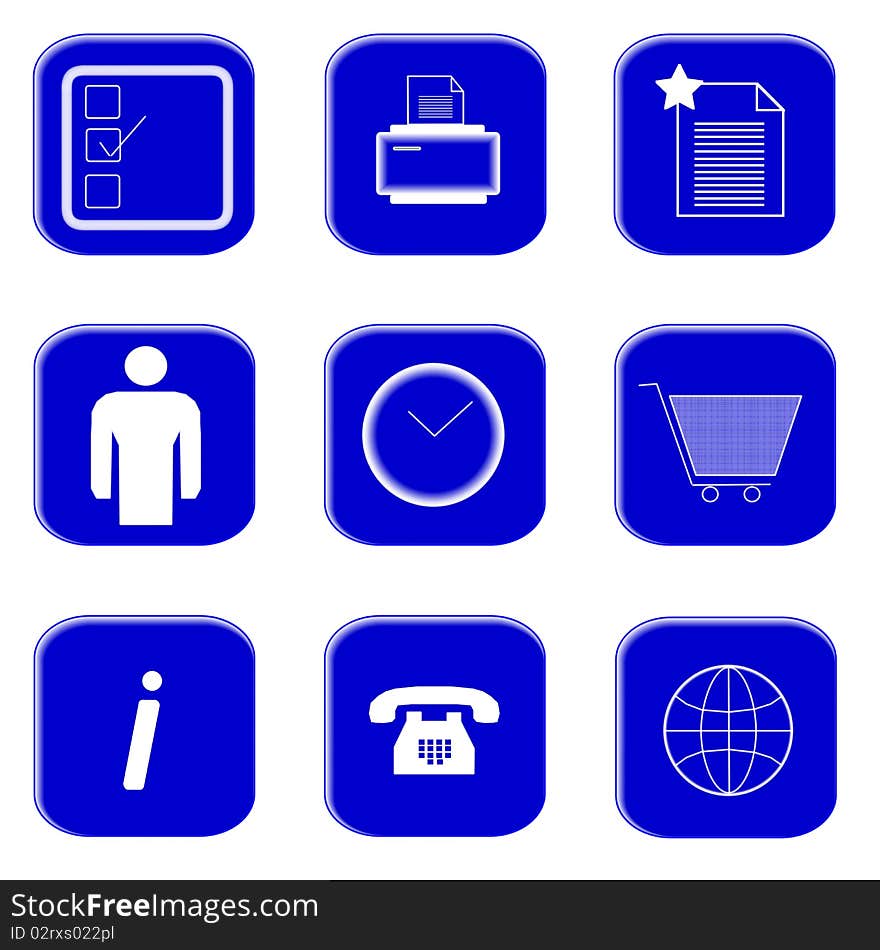 Icons For Website And Internet (Blue 2)