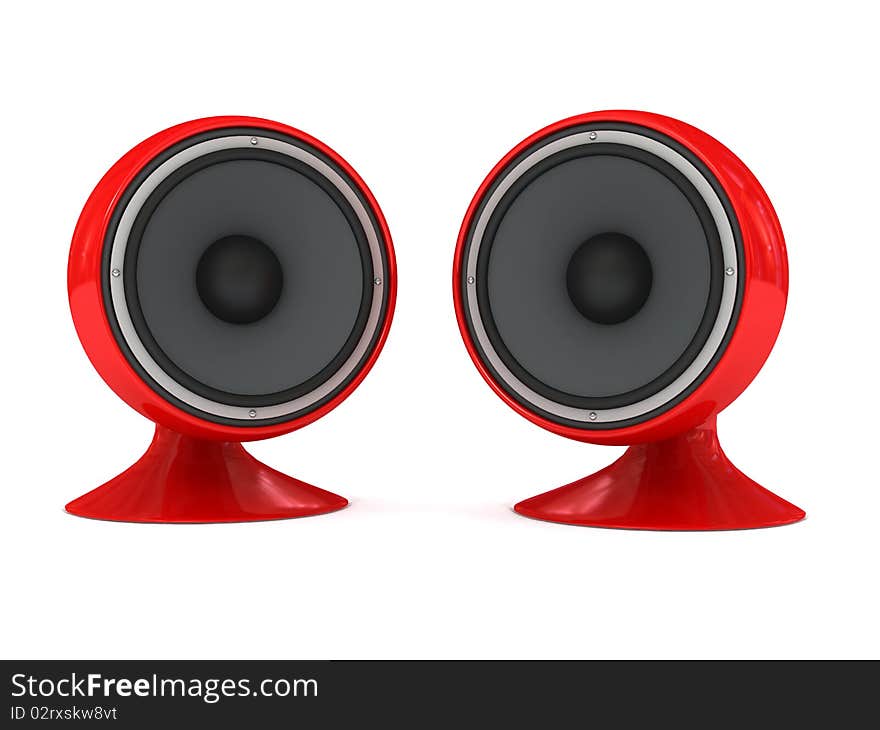 Speaker over white background. 3d render