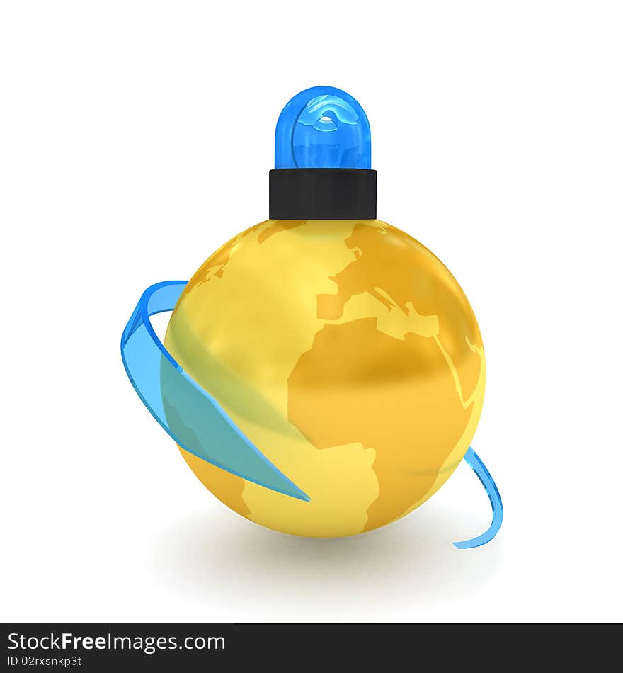 Globe over white background. 3d rendered image