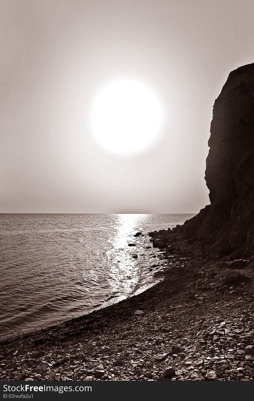 Vertical Monochrome Photo Of Beautiful Bay