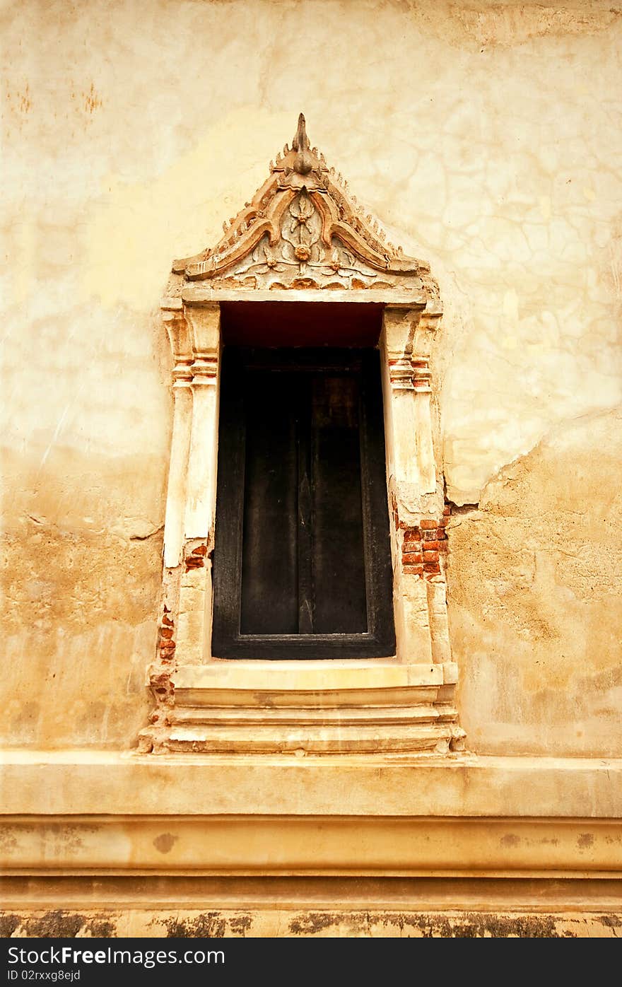 Ancient thailand church's window background