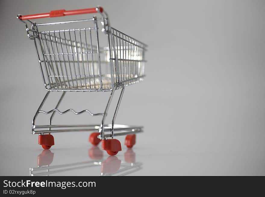 Shopping empty wagon cart isolated. Shopping empty wagon cart isolated