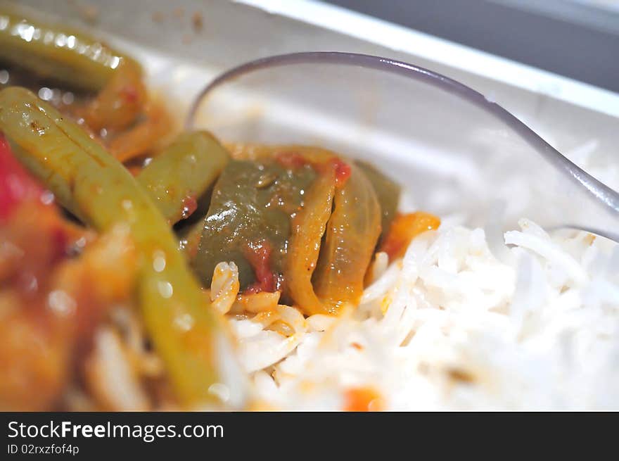 Closeup of curry rice