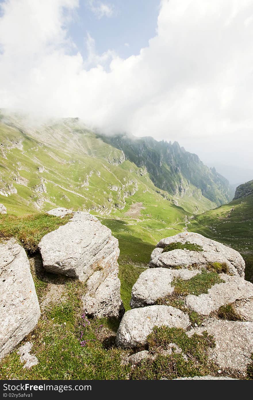 Alpine Valley In Romania