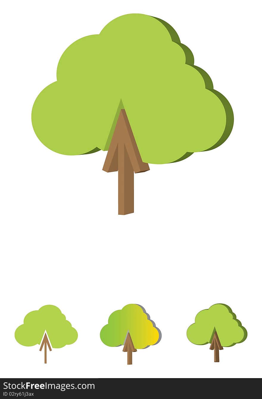 Tree icon with arrow