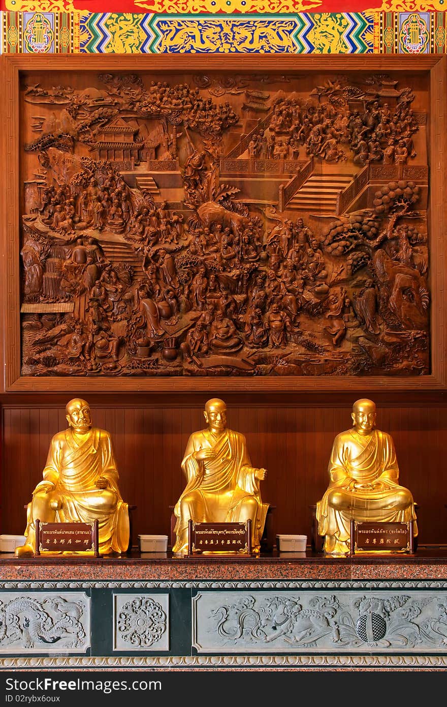 Golden image of chainese buddha