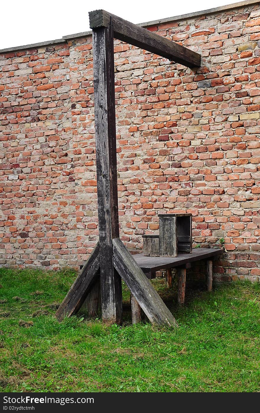 place of execution with wooden gallows in Teresina, Czech Republic. place of execution with wooden gallows in Teresina, Czech Republic