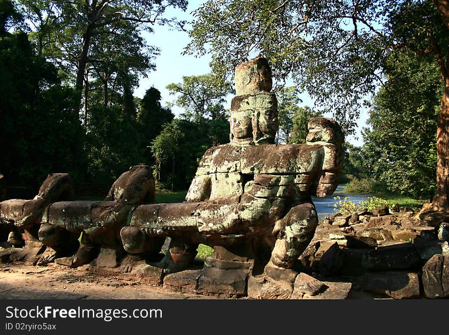 Stone sculpture in Angkor Wat, Cambodia. Stone sculpture in Angkor Wat, Cambodia