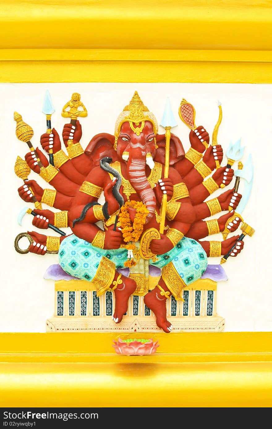 Ganesha in multi arms sub-doing. Ganesha in multi arms sub-doing