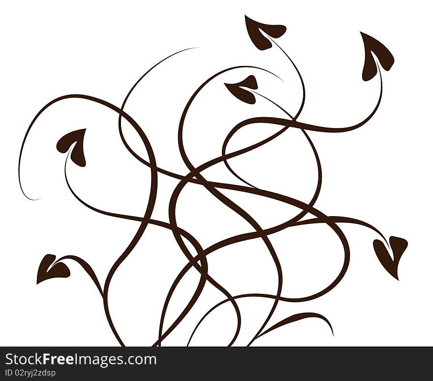 Abstract plant with leafs on white background