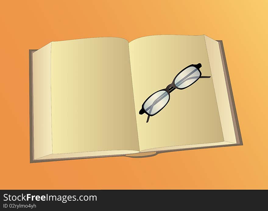 Open Book And Glasses