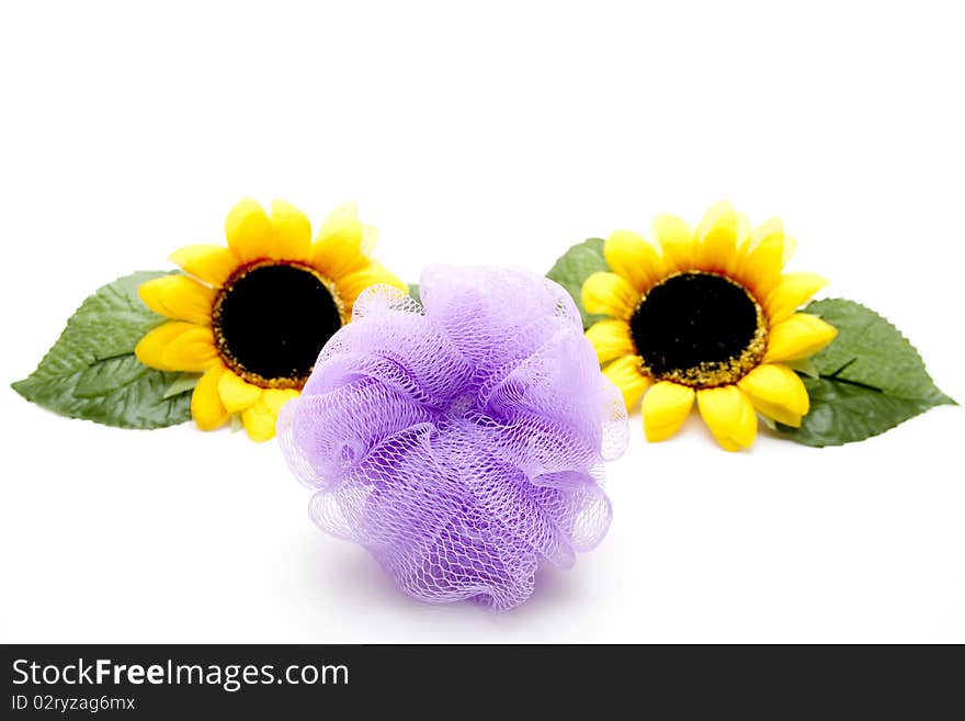 Massage sponges with flower